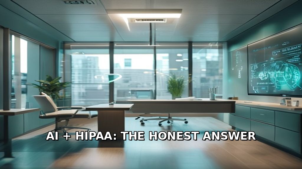 Modern medical office with AI display — HIPAA compliance for AI tools in Central Florida healthcare practices