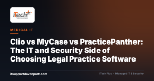 Clio vs MyCase vs PracticePanther: The IT and Security Side of Choosing Legal Practice Software — iTech Plus, managed IT & cybersecurity in Central Florida