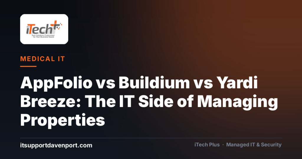AppFolio vs Buildium vs Yardi Breeze: The IT Side of Managing Properties — iTech Plus, managed IT & cybersecurity in Central Florida
