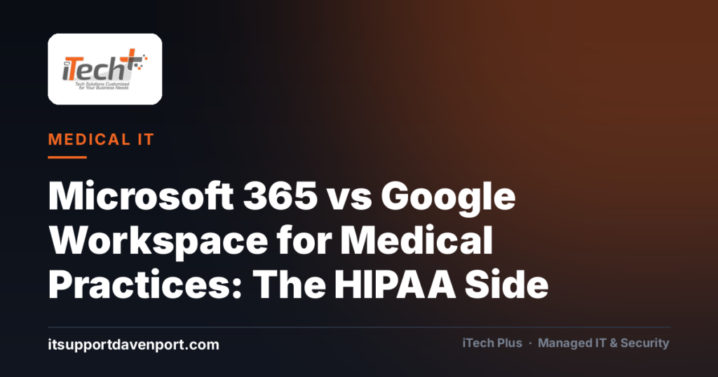 Microsoft 365 vs Google Workspace for Medical Practices: The HIPAA Side — iTech Plus