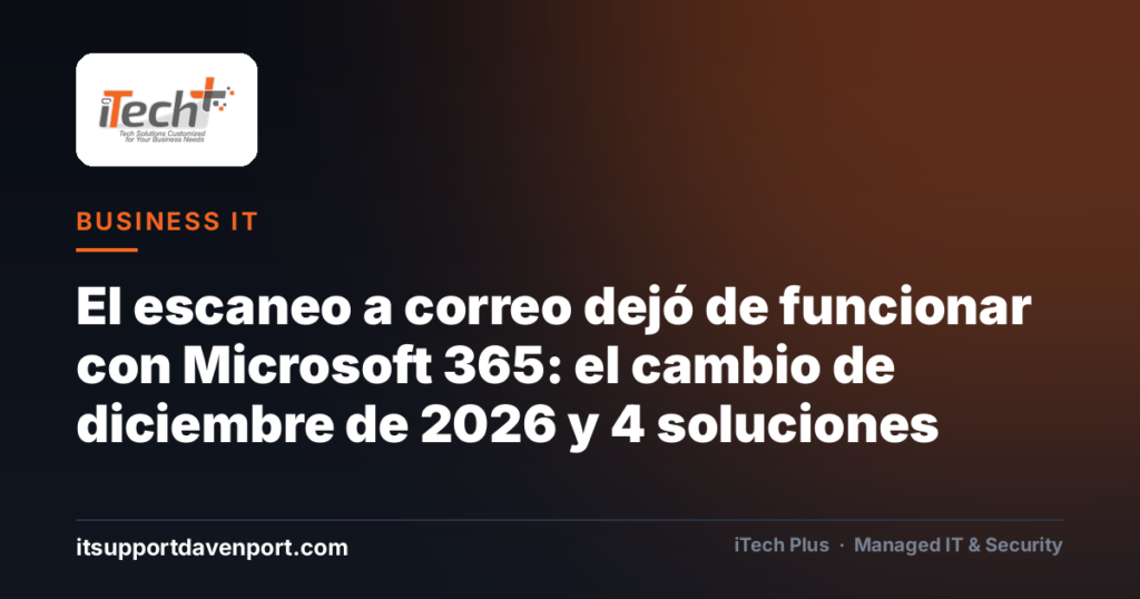 El escaneo a correo dejó de funcionar con Microsoft 365: el cambio de diciembre de 2026 y 4 soluciones — iTech Plus