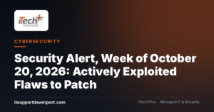 Security Alert, Week of October 20, 2026: Actively Exploited Flaws to Patch