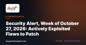 Security Alert, Week of October 27, 2026: Actively Exploited Flaws to Patch
